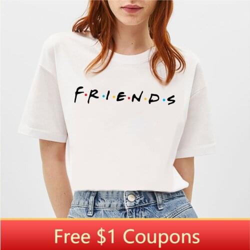 BLINGPAW Minimalist Women T-shirt BFF Friend Summer Short-sleeved Tops & Tees O-Neck Casual Girls Large Size 100% Cotton