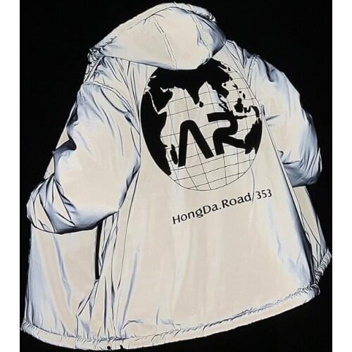 Men New Fleece Printed Double-Sided Coat Student Loose Casual Garment Lovers Clothes Jacket