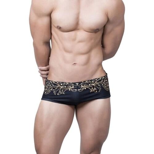 Mens Swim Boxer Briefs Black Swimwear Men Sexy Bikini Swimsuit Shorts Swimming Trunks Beach Wear Jammer Surffing Bathing Suit