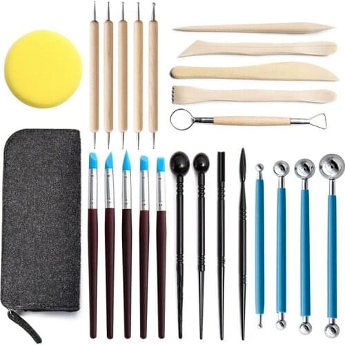 Pottery Tools 25-piece Set, DIY Handmade Clay Auxiliary Carving Knife, Clay Doll Art Making Tool Gift Set, Family Day Clay Tool