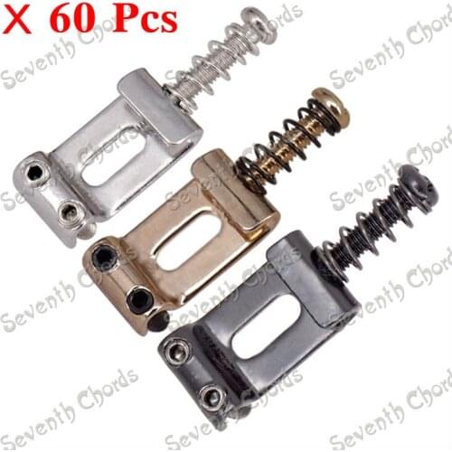 NEW 60 Pcs Vintage Guitar Bridge String Saddles for Electric Bridge Replacement parts / Chrome & Black & Gold for choose