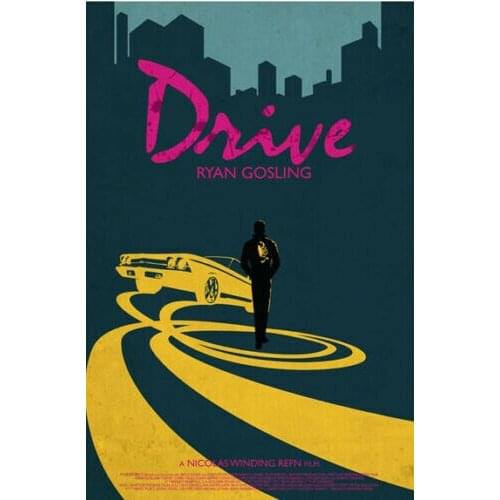New Drive Classic Movie Ryan Gosling Film Silk Cloth Poster Art Bedroom Decoration