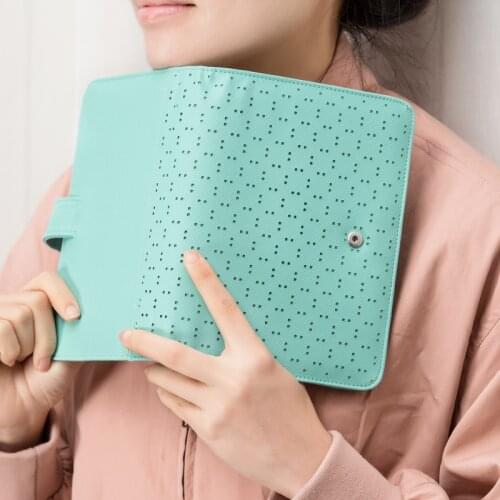 2019 Macaroon Personal Organizer Hollow Leather Business Office Spiral Ring Binder Agenda Notebook Cute Kawaii Planner A5 A6