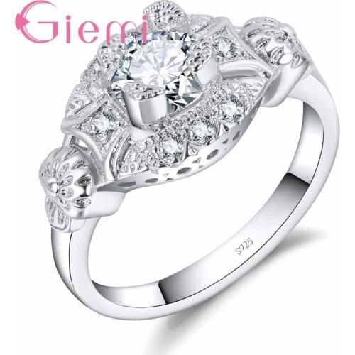 Drop Shipping Top Quality Hot Sale Wholesale Price 925 Sterling Silver and Charming Fashion Cubic Zirconia Crystal Ring
