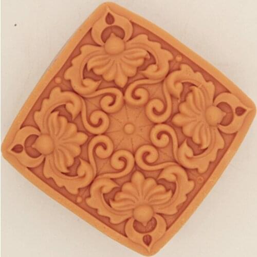 C552 Flower Relief square shape Handmade candle mold cake decoration mold silicone mold
