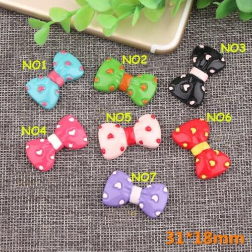 Charm DIY Love Bow Resin Accessories Inkpad Material DIY Children Hair Accessories Cream Phone Case Jewelry