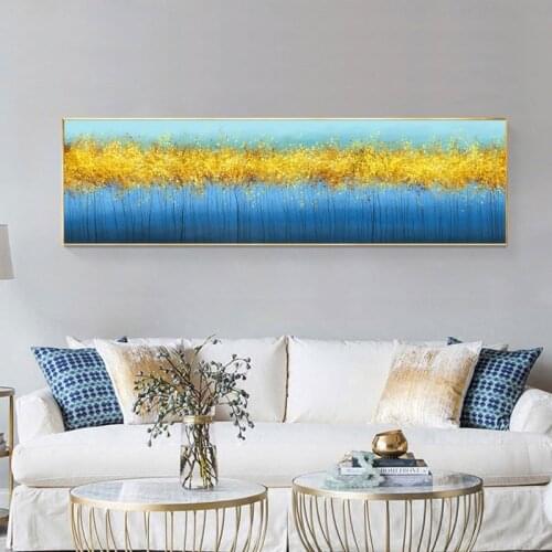 Modern Abstract Art Posters and Prints Wall Art Canvas Painting Golden Trees Wall Art Pictures for Living Room Cuadros Decor