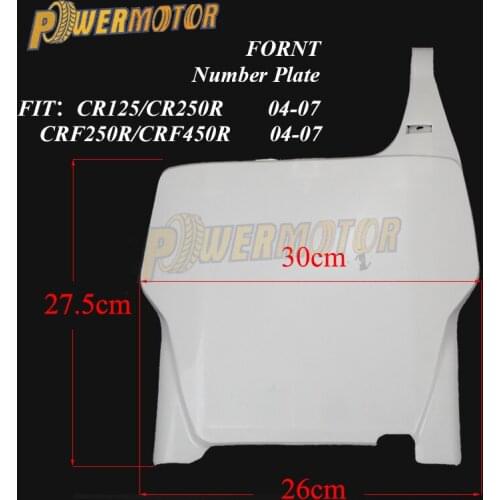 Motorcycle Name Plate Front Number Plates for CR125R CR250R CRF250R CRF450R 04-07 Off road Racing Motocross ATV