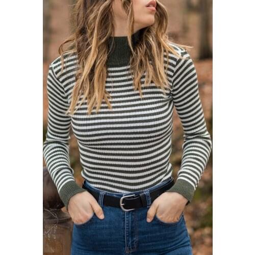 Striped Turtleneck Knitwear 9YXK6-41558