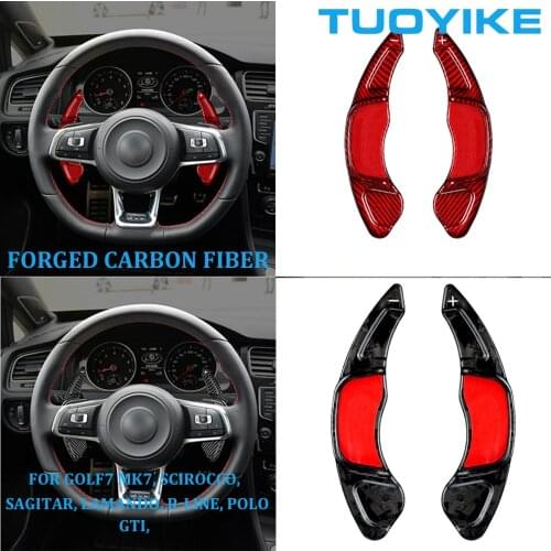 Forged Carbon Fiber Steering Wheel Paddle Shifter Extension For Volkswagen GOLF7 MK7 Scirocco Sagitar Lamando R-Line POLO GTI