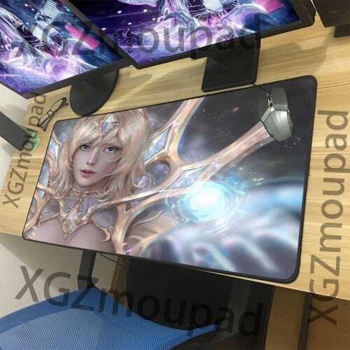 XGZ Customized Large Gaming Mouse Pad Black Lock Edge Sexy Cute Girl Home Computer Keyboard Table Mat Non-slip 900x400/600x300
