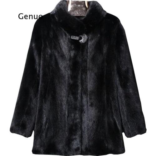 Womens Short Section Imitation Fur Outwears Black White Winter Autumn Warm Oversized Fake Fur Jackets Casual Coats