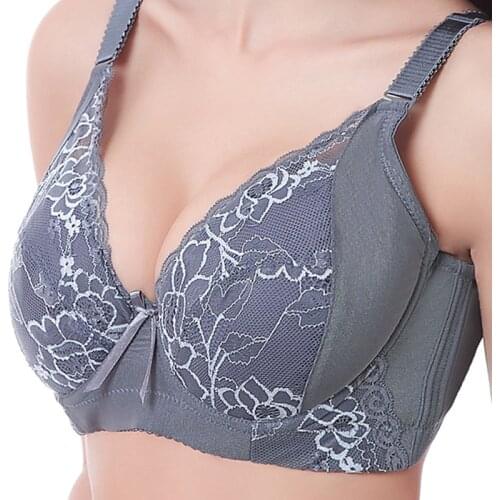 Plus Size Women Bras Full Cup Sexy Lace Push Up Bras Intimate Brassiere Thin Cup Bra Full Cup DeepV Style Underwear 90E 95E 100E