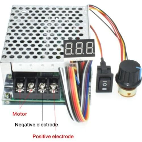 ​1Pcs DC 10-50V 40A DC Motor Speed Controller LED Digital Display 0 -100% Adjustable 12V 24V 48V 2000W MAX 60A Reversible