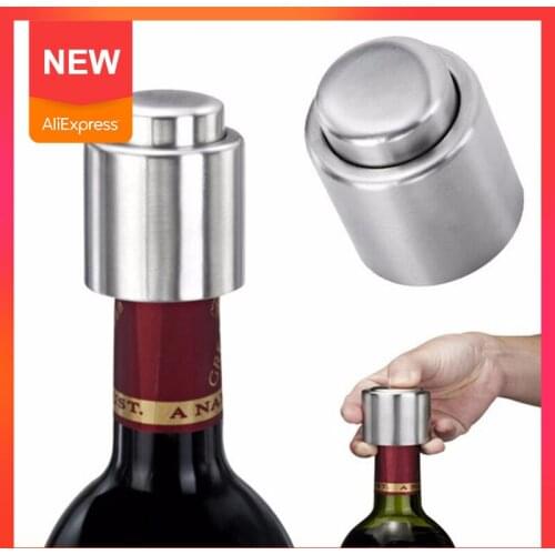 Ayevin 1PC Stainless Steel Wine Bottle Stopper Vacuum Wine Cap Sealer Fresh Keeper Bar Tools Bottle Cover Kitchen Accessories