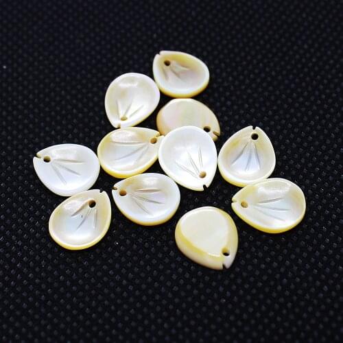 2pcs High Quality Natural Shell Bead Flower Shape Double Sided Engraving Shell Beads For Jewelry Making Bracelet Earring 10x12mm