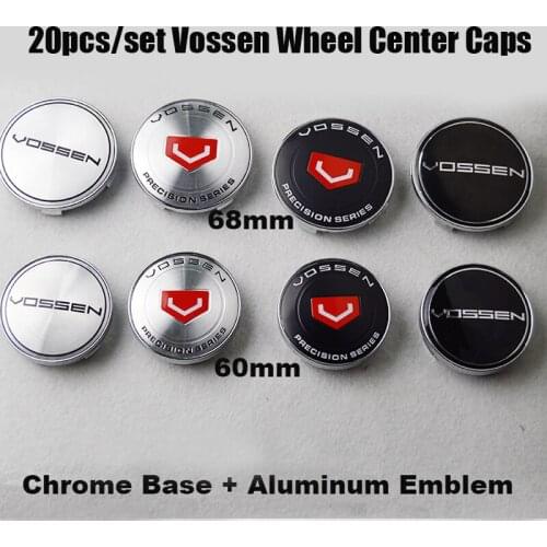 20pc 60MM 68MM CAP VOSSEN Sticker Emblema Wheel Center Cap Centre Hub Cap Wheel Cover Centro Tapas Llantas Calota Centro wheel