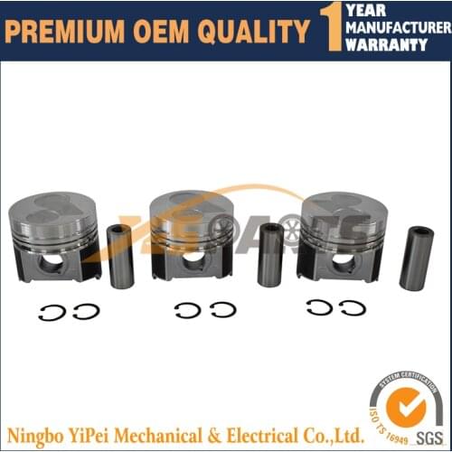 3 set Piston Kit STD For Kubota D1703