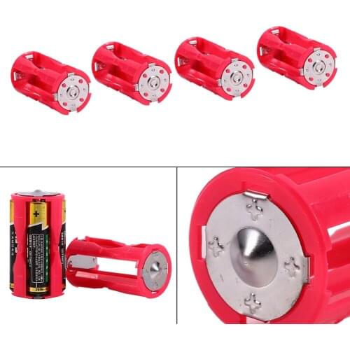 Battery Adapter Converter Case 4pcs Battery Holder Converters 4AAA To C Size Parallel Battery Converter Adapter Holder Cases Box