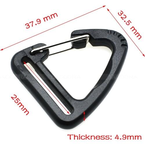 5pcs 1''Plastic Buckles Hook Climbing Carabiner Hanging Keychain Link Backpack Strap Webbing 25mm