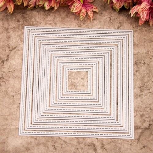 8 Pcs/Lot 2020 Square Frame Metal Cutting Dies DIY Scrapbooking Paper Photo Album Crafts Knife Mould Card Embossing Mold Stencil