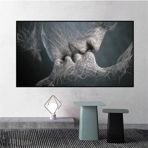 Abstract Love Kiss Canvas Painting Poster and Prints Modern Wall Art Nordic Pictures for Living Room Decor Cuadros Unframed