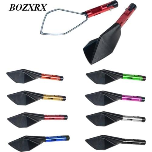 BOZXRX 1 pair universal 8mm 10mm CNC Aluminum motorbike motorcycle rearview mirror side mirrors for kawasaki honda suzuki yamaha