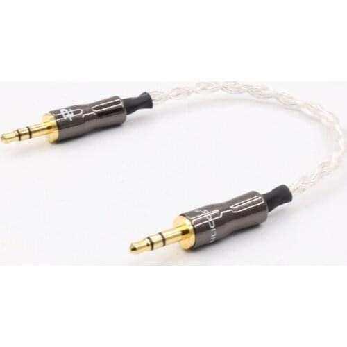 15cm 5N OCC pure copper silver plated cable 3.5mm Male To Male Audio Cable Adapter For Amplifier Decoder DAC