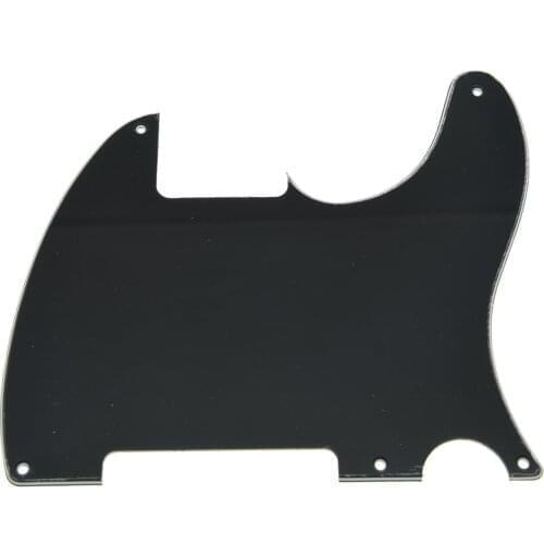 KAISH 5 Hole TL Style Blank Pick Guard Scratch Plate No Pickup Hole Black 3 Ply