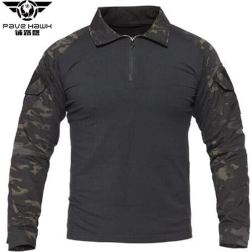 Camouflage Military Tactical Combat Long Sleeve Shirt Force Multicam Camo Army Men T-Shirt Hiking Hunting Climbing Shooting