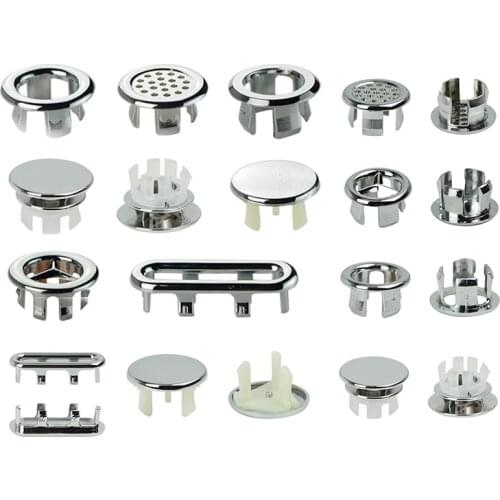 Ceramic Basin 1PC Spilled Water Ring Overflow Spare Cover Chrome Trim Bathroom Supplies Sink Round Ring Plastic Overflow Ring