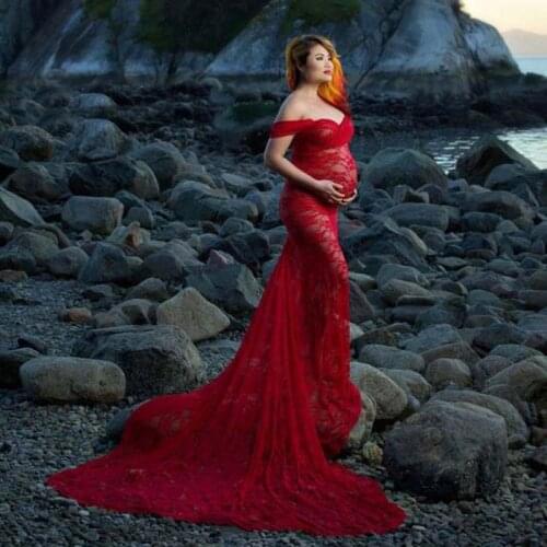 Lace Maternity Photography Props Maternity Dresses For Photo Shoot Pregnancy Dress Photography Maxi Dresses Pregnant Gown Clothe