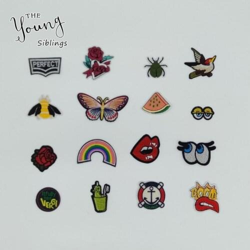 Fashion Cartoon Hot Melt Adhesive Iron no Patch DIY Embroidery Badges Decoration Kids Clothing Accessories 5~10pcs for sale