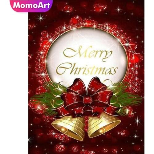 MomoArt 5D DIY Diamond Embroidery Bells Craft Kit Diamond Painting Bear Cartoon Handmade Gifts Christmas Home Decorations