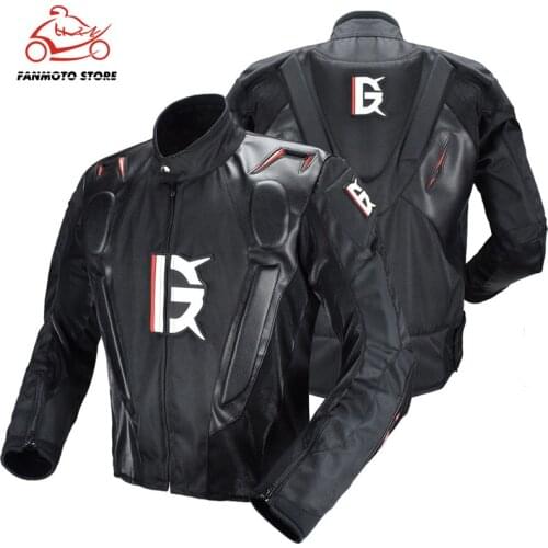 GHOST RACING Motorcycle Jacket PU Leather Racing Jacket Body Armor Protection Moto Motocross Off-road Clothing Protective Gear