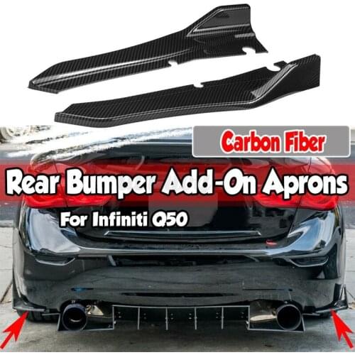 Car Rear Bumper Lip Cover Trim for Infiniti Q50 Rear Bumper Side Canards Splitter
