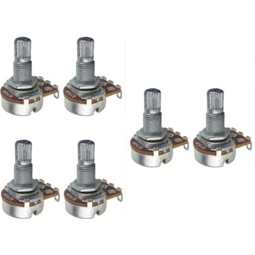 NEW 6pcs Small Guitar Potentiometers Pots B250K Linear Taper 18mm Long Split Shaft