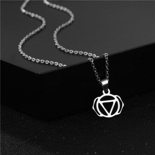Simple punk round triangle mens and womens triangle geometric necklace hip hop accessories