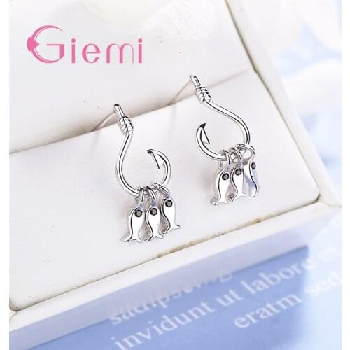 925 Sterling Silver Stud Earrings Cute Fish Design Fashion Jewelry Best Gift For Girls Engagement Hot Sale