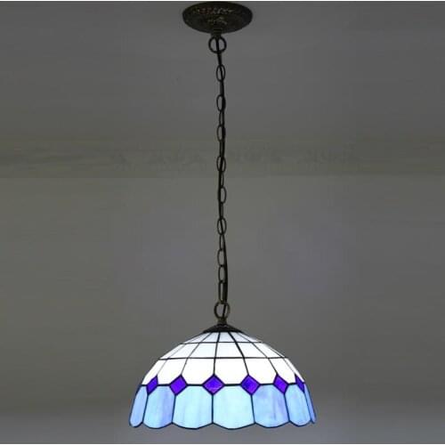 Blue fashion style Mediterranean bedroom balcony single head pendant modern minimalist glass dining 1232C