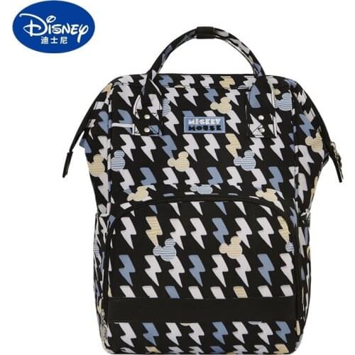 Disney Mickey Diaper Bag Cartoon Mummy Bag Multifunctional Backpack Large Capacity Waterproof Bottle Insulation Practical Tote