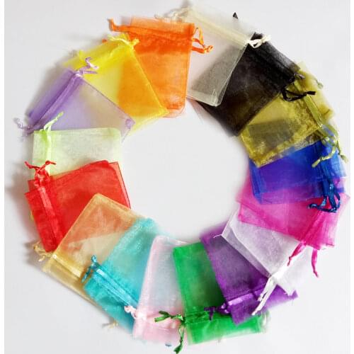 10x15cm Organza Bag 200pcs Jewelry Packaging Display Jewelry Pouch Gift Bags For Wedding Drawstring Bag Woman Travel Storage Bag
