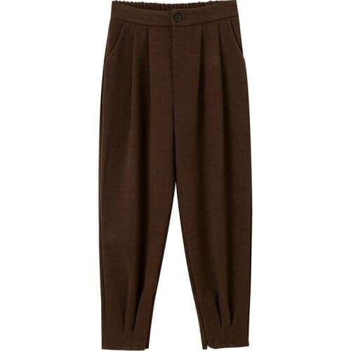 Warm Thicken Winter Women Pants Elastic Waist Women Pencil Pants Plus Size Office Ladies Long Pants Elegant Women Trousers