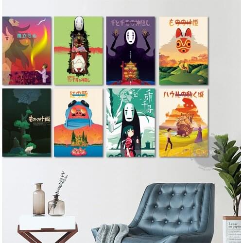 Japan Anime Miyazaki Hayao Poster Pictures Home Manga Decoration Paintings Canvas HD Prints Wall Art Modular Living Room
