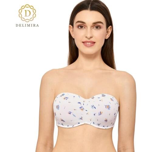 DELIMIRA Womens Seamless Plus Size Strapless Minimizer Bra Bandeau