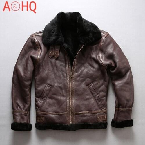 Winter Jacket Men Clothing Genuine Sheepskin Leather Jackets Real Wool Fur Coat Male Clothes Chaquetas Hombre LXR906