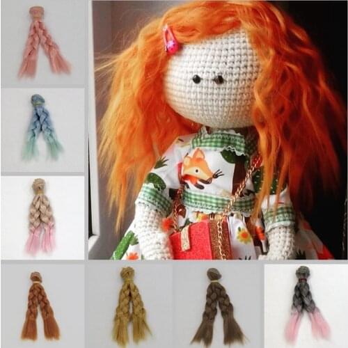 1pcs 15cm 25cm Screw Curly Hair Extensions for Russian Cloth Dolls DIY Hair Wigs Heat Resistant Fiber Doll Hair Accessories