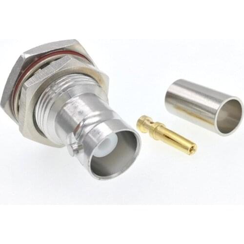 10pcs BNC Female Crimp RF Connector For RG58 LMR195 Cable