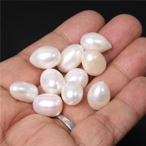 11-12MM Big Size Half Drilled Hole Pearl Loose Beads For DIY Jewelry Making Earring Craft Earrings Studs Accessories 2PCS