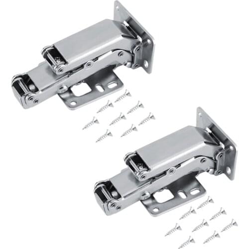 2Pcs 170 Degree Hydraulic Hinge, Damping Hydraulic Hinge Soft Slow Close for Thick Furniture Cabinet Doors Panels